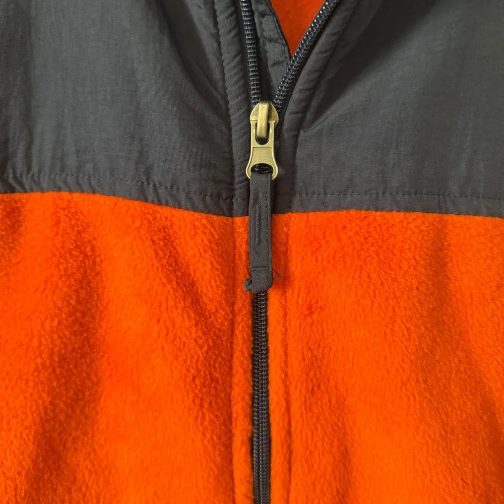The Childrens Place Kids Orange Navy Colorblock Full Zip Fleece Jacket L 10/12
